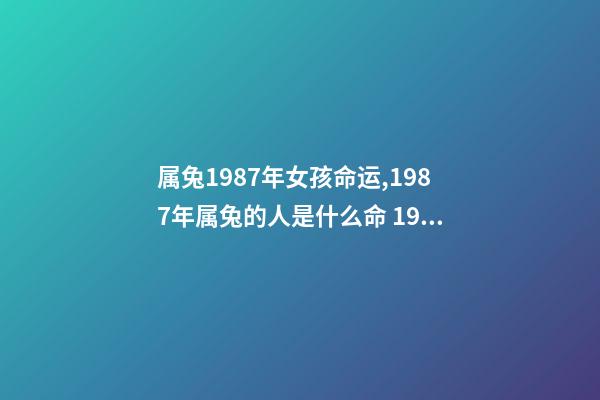 属兔1987年女孩命运,1987年属兔的人是什么命 1987年属兔女命运如何 1987年属兔女命运好不好-第1张-观点-玄机派
